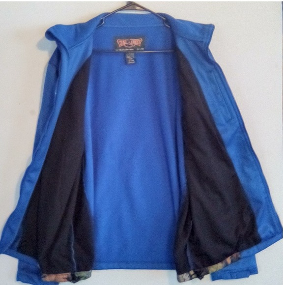 Trail Crest Jacket Mens XLarge Blue Camo Outdoors Full Zip Pockets - Picture 8 of 9